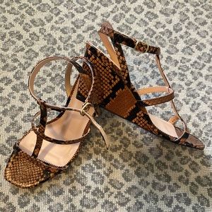 J.Crew Wedges in snake-embossed leather | 9